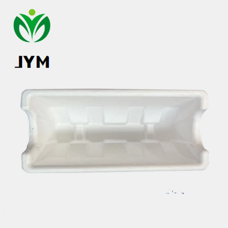 Dry press White molded pulp tray  