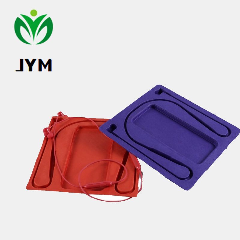 Customized Biodegradable Disposable Sugarcane Bagasse Pulp Paper Earphone Support Tray