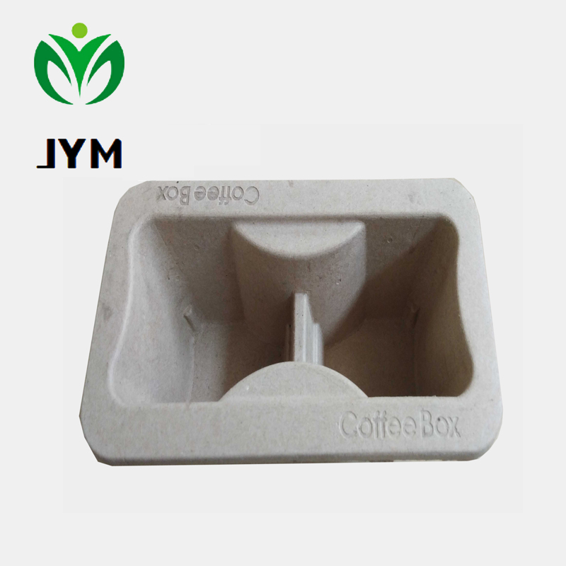 Pulp Molded Biodegradable Coffee Cups Tray 